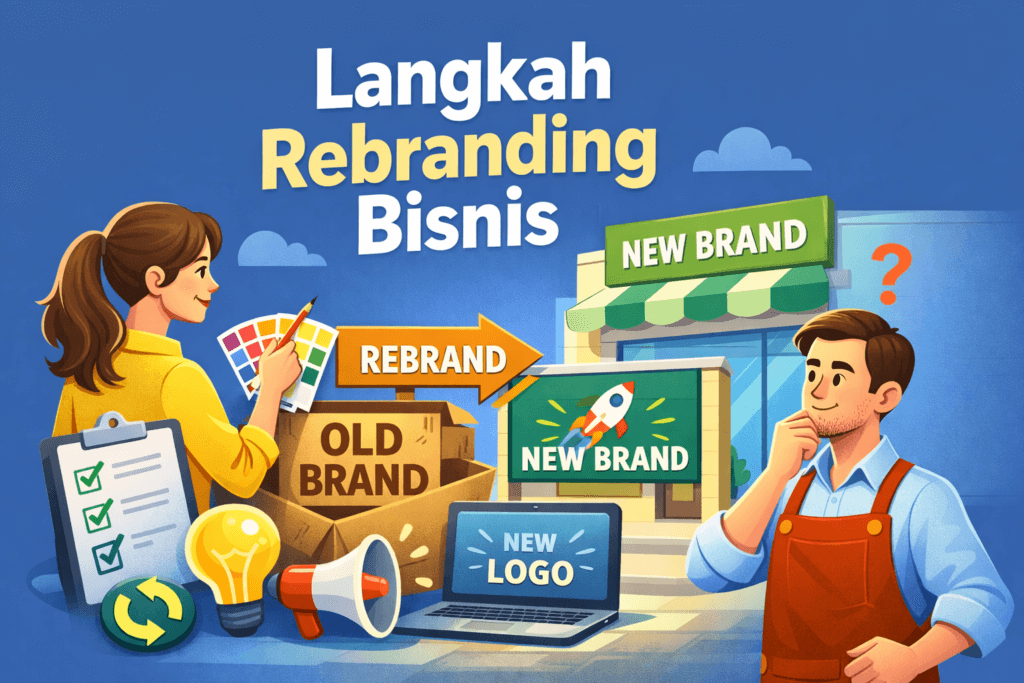 ilustrasi langkah rebranding bisnis yang stagnan